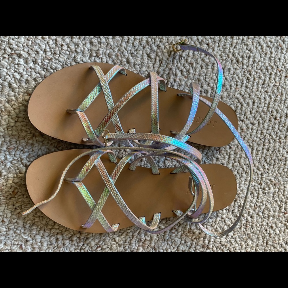 J.Crew Iridescent Leather Ankle Strap Sandals - Picture 2 of 11